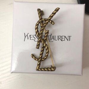 YvesSaintLaurent Gold Brooch